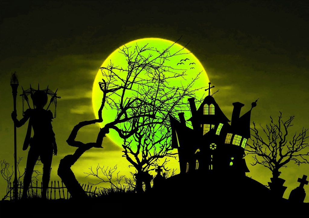 halloween, witch, haunted house